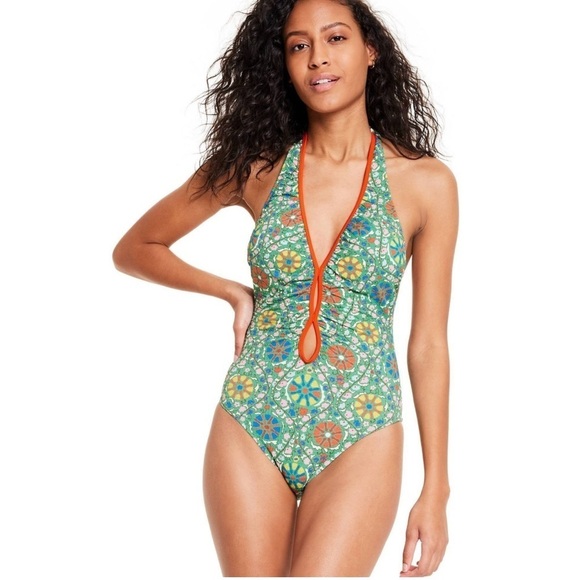 RHODE Other - 0300 - RHODE Women’s XL Green Print One Piece Swimsuit